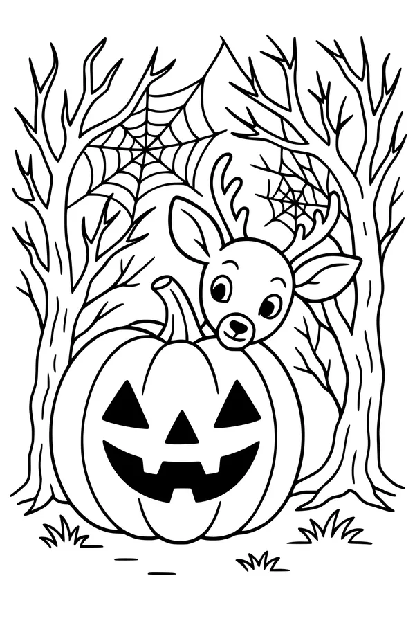 Pumpkin Peek: Deer in the Spooky Woods