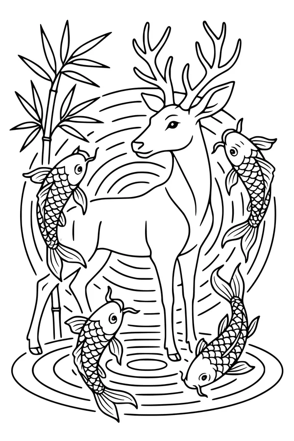 The Deer and the Dancing Fish Pond