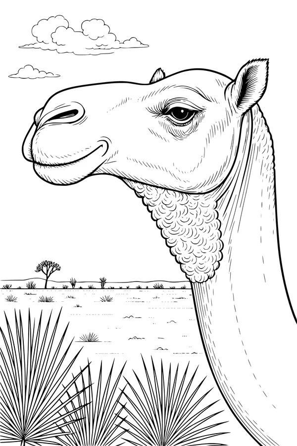 Gentle Camel in the Sunny Desert