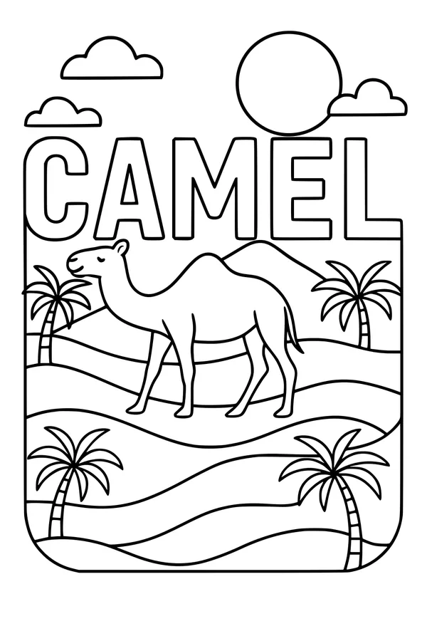 Desert Camel Under a Sunny Sky