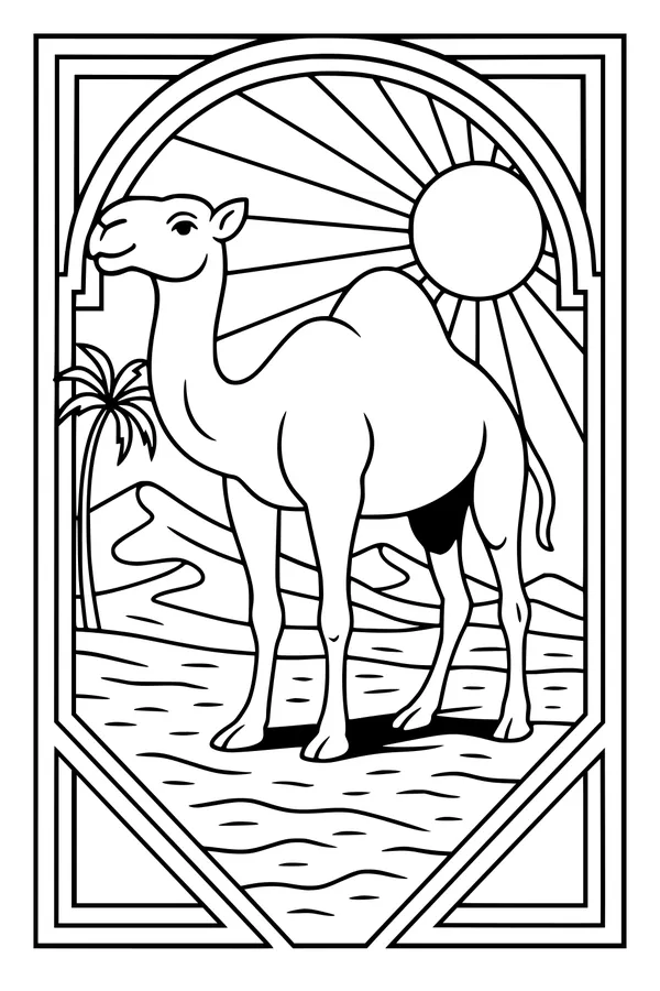 Sunny Desert Walk with a Gentle Camel