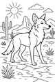 Desert Morning with a Watchful Coyote