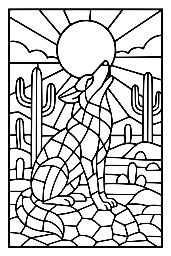 Singing Coyote Under the Desert Sun