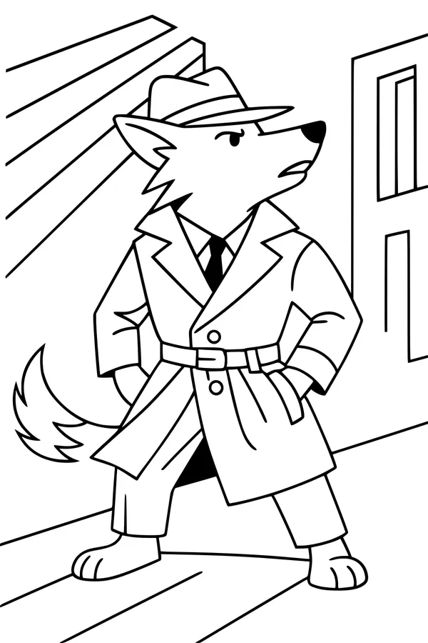 Coyote Detective on the City Streets