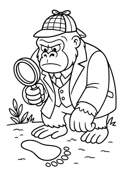 Detective Gorilla and the Mysterious Footprint