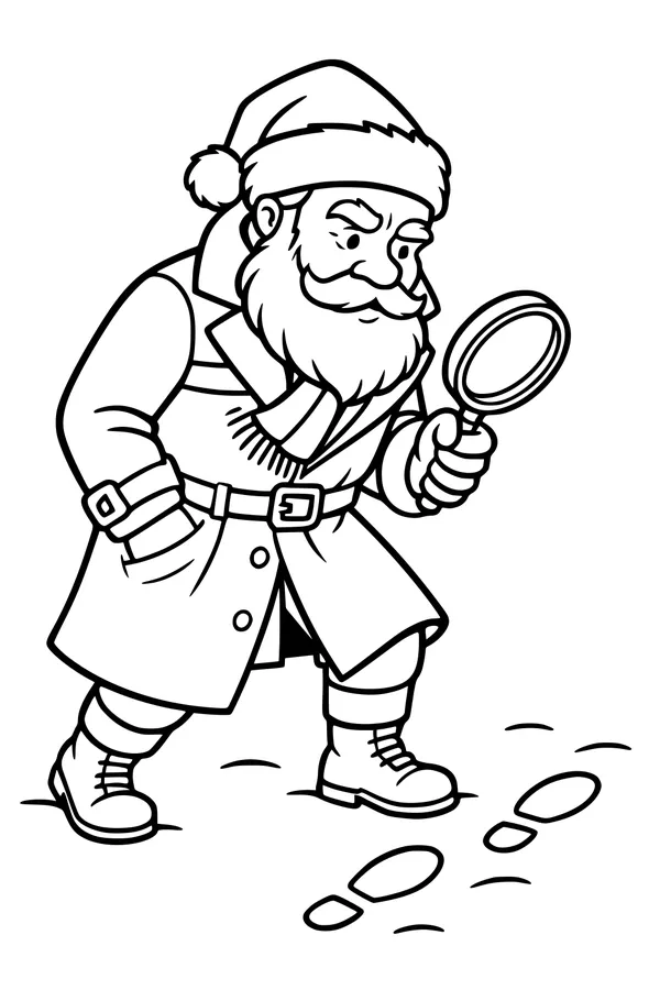 Detective Santa Follows Footprints