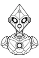 Free Robot Coloring Page - Diamond-Head Android Buddy (Printable PDF)