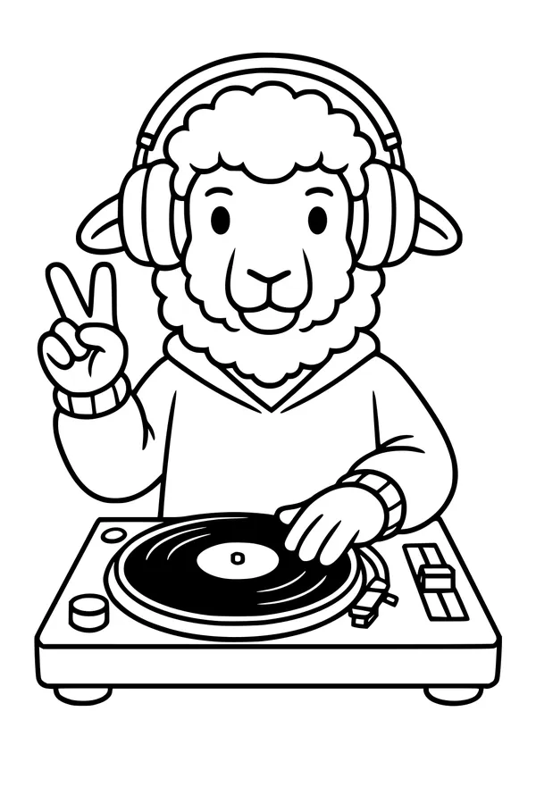 Groovy Sheep on the Turntable