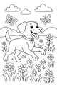 Sunny Meadow Pup and Butterfly Friends
