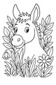 Donkey Hiding in the Flower Garden