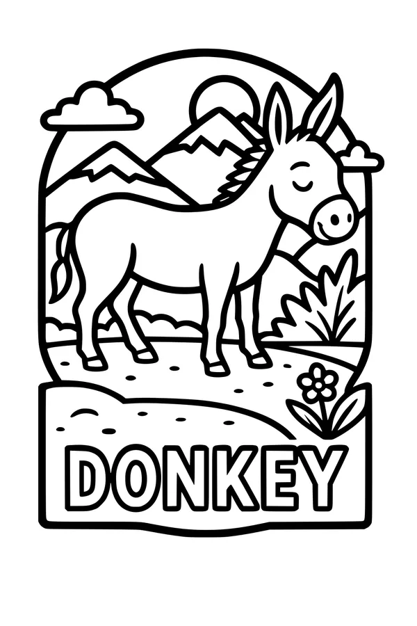 Sunny Trail with a Gentle Donkey