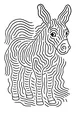 Wiggly Lines Donkey in the Meadow