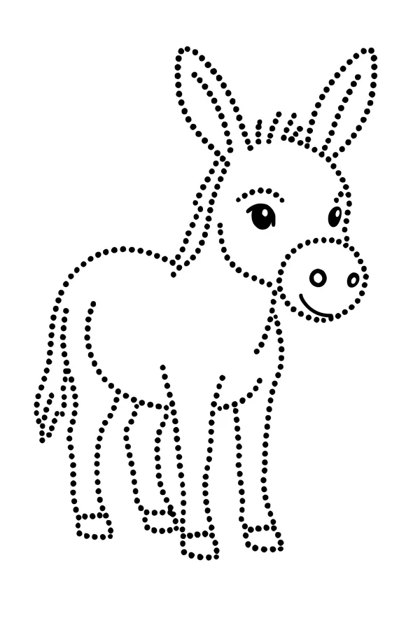 Dot-to-Dot Donkey Smiles Wide