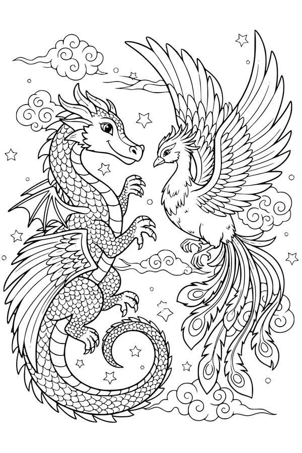 Starry Sky Dance: Dragon and Phoenix