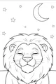 Sleepy Lion Dreaming Under the Stars
