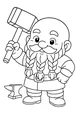 Free Dwarf Coloring Page - Jolly Blacksmith at the Forge (Printable PDF)