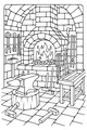 Free Dwarven Forge Coloring Page - Cozy Stone Blacksmith Hearth (Printable PDF)