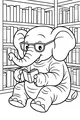 Ellie the Elephant Reads in the Library