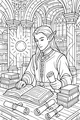 Elf Scholar in the Sunlit Library