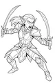 Elf Guardian with Twin Moon Blades