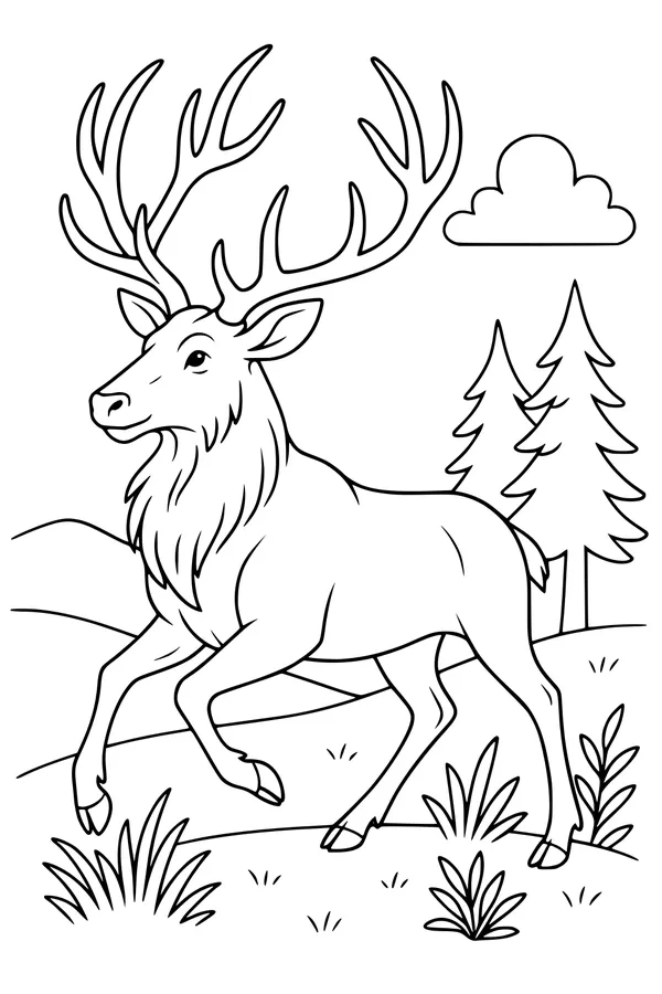 Big Antlers in the Quiet Forest