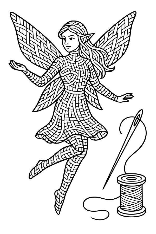 Stitching Fairy in Flight