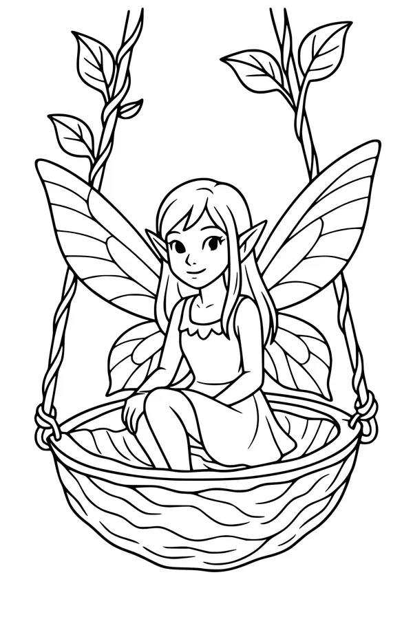 Fairy in a Walnut Swing
