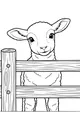 Lamb Peeks Over the Farm Fence