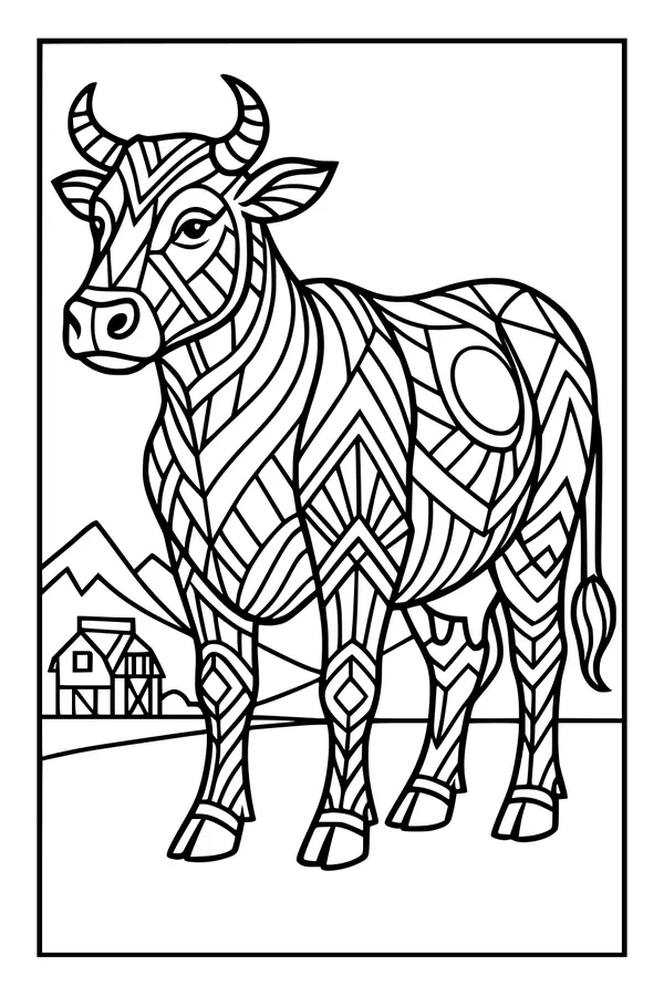 Daisy the Cow on Patterned Pasture