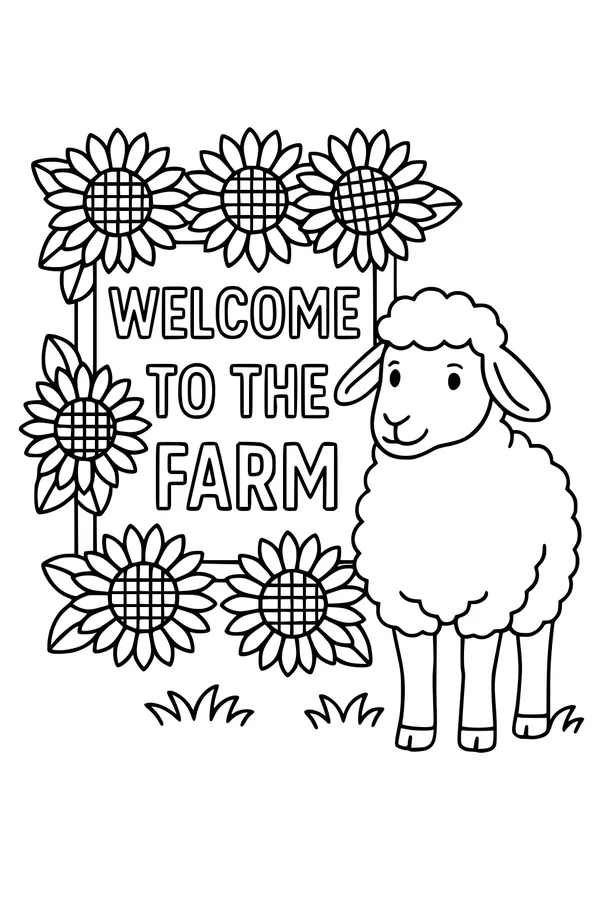 Sunflower Gate and Little Lamb Greeting