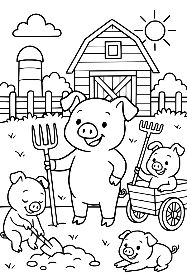 Sunny Morning on Piggy Farm