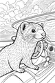 Ferret Drives Through Fluffy Cloud Country