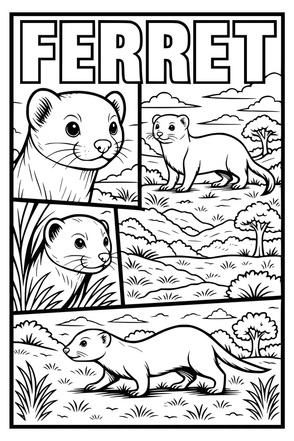 Frisky Ferret in the Meadow