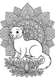 Ferret in a Floral Forest