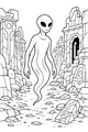 Star Visitor Among Stone Ruins