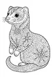 Flower Swirls on a Happy Ferret