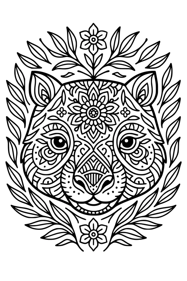 Wombat in Leafy Wreath