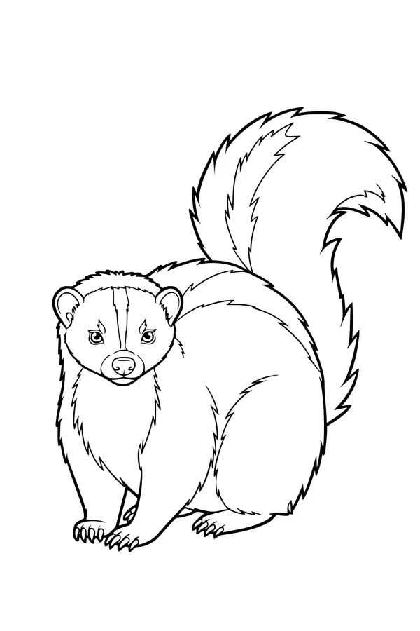 Stripe-Tailed Skunk in the Meadow