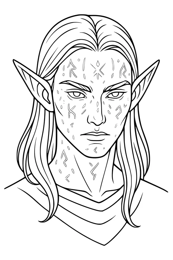 Forest Elf With Moon Runes
