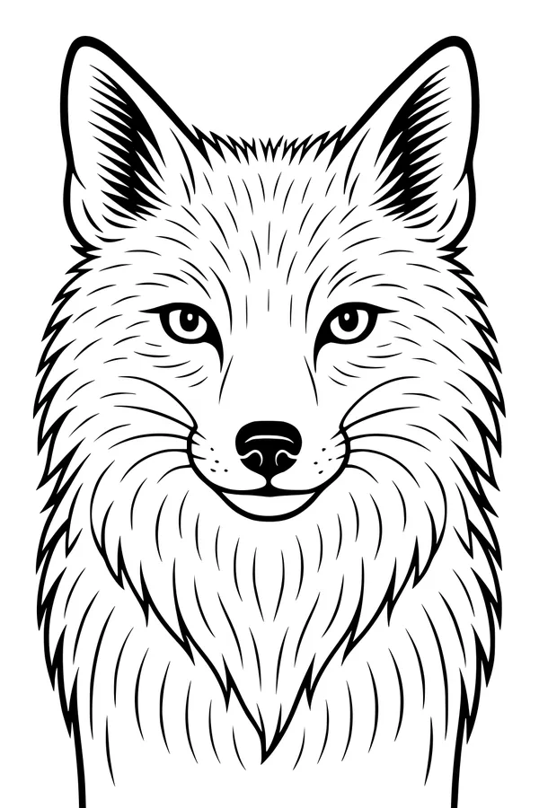 Fluffy Fox Stares with Bright Eyes