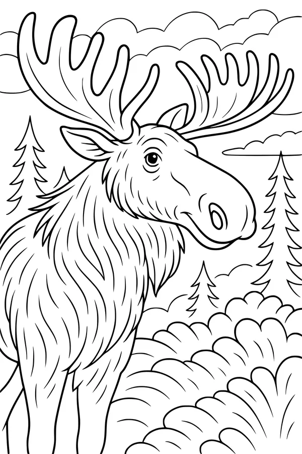 Moose in the Piney Meadow