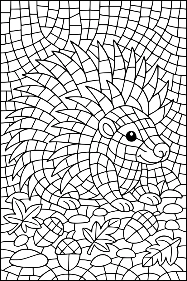 Spiky Friend in the Forest Mosaic