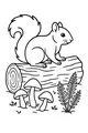 Squirrel Perched on a Woodland Log