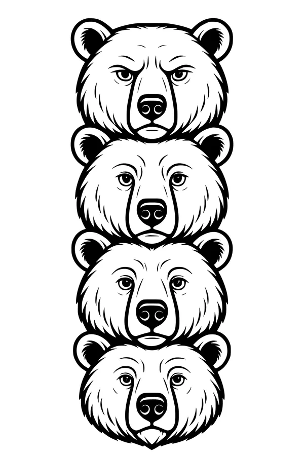 Bear Stack of Silly Faces