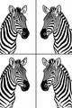 Four Stripy Zebra Portraits