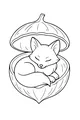Sleepy Fox in a Walnut Shell