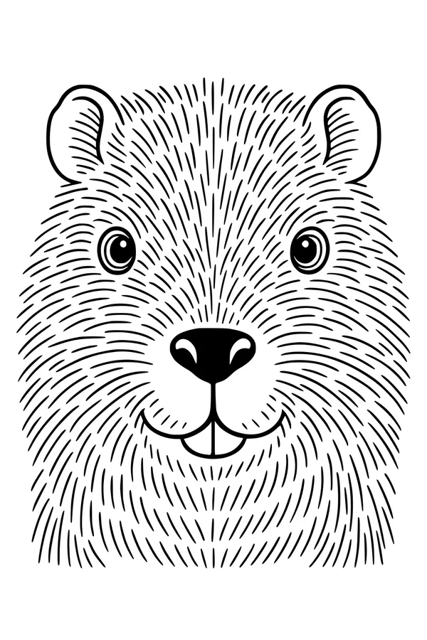 Bright Eyes and Whiskers Beaver Portrait