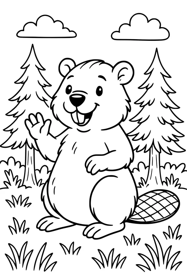 Beaver Smiles in the Meadow