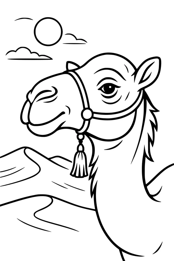 Sunny Camel Greets the Golden Desert Day