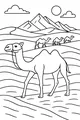 Sunny Camels Trek by the Mountains
